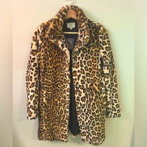 Loft Faux Fur Leopard Print Jacket